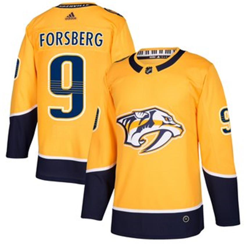 Women's Yellow Nashville Predators #9 Filip Forsberg Stitched Jersey